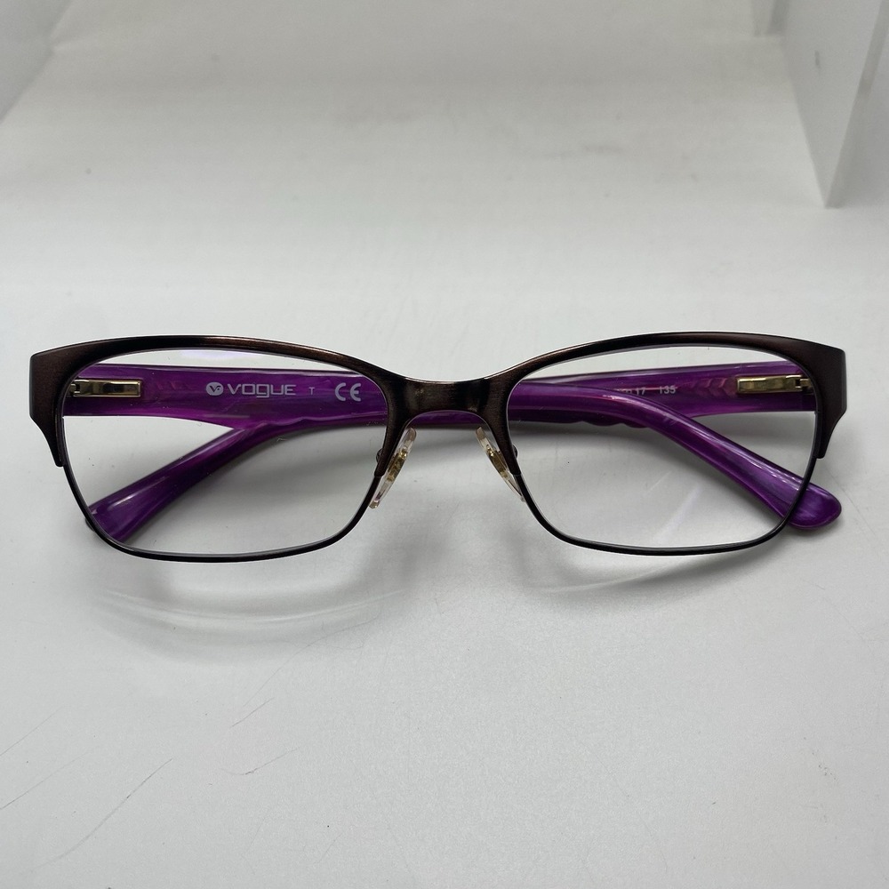 Vogue Eyeglasses FRAMES ONLY VO3918 Cat Eye 52-17-135 Black Purple 246 - Picture 7 of 16